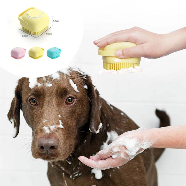 Shampoo Dispensing Dog Wash Brush